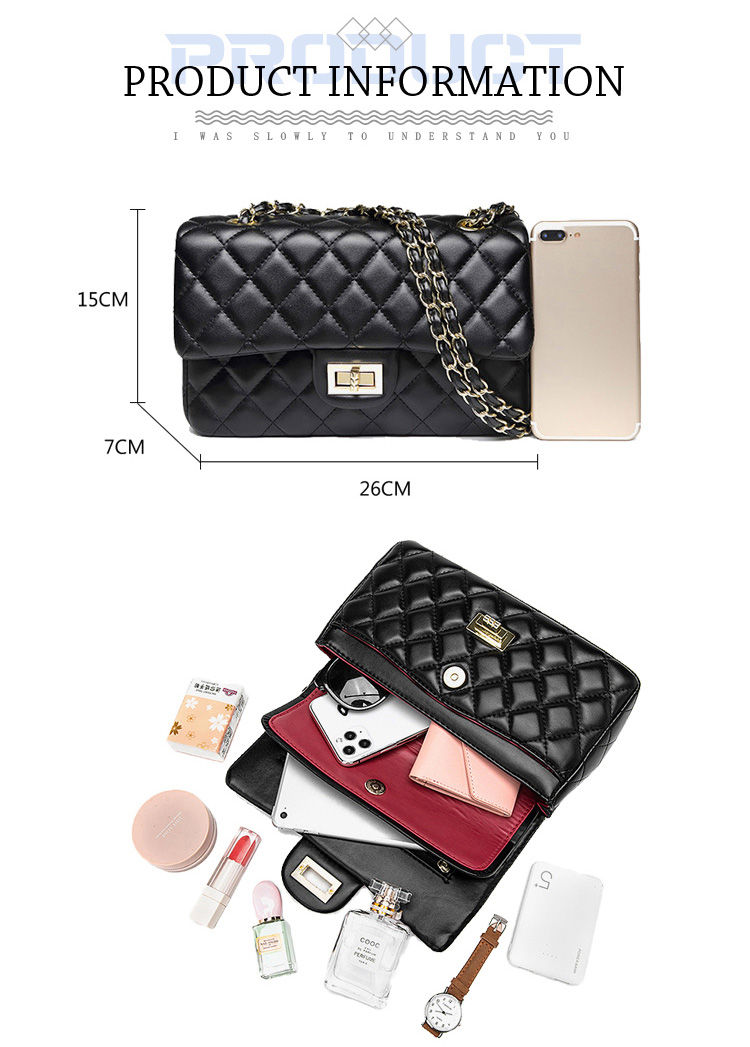 Thumbnail: copy of Quilted Crossbody Luxury Designers women Shoulder handbags Leatherchain