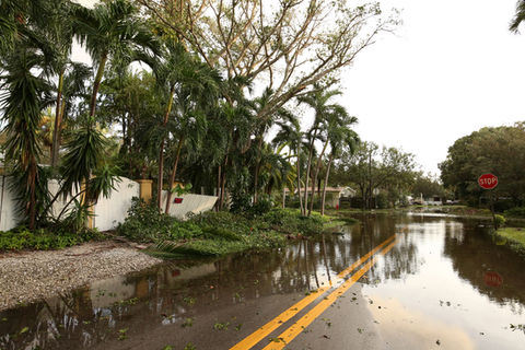 Ft Lauderdale Flood Insurance Claims Adjuster | Flooded streets of a residential neighborhood in Fort Lauderdale, Florida