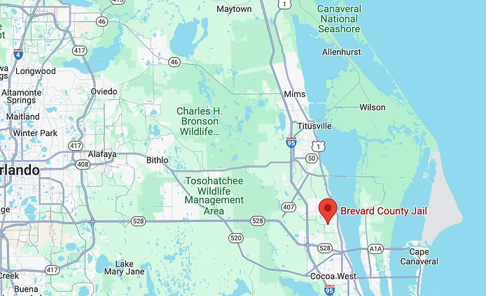 Bail Bonds by Phone | Brevard County Jail _ Google Maps Image with Brevard County Jail