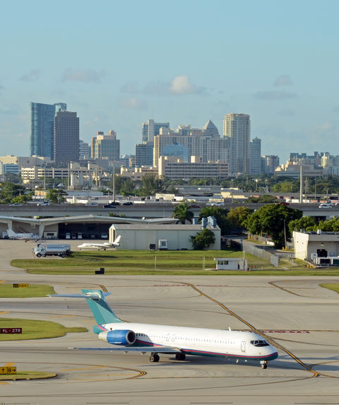 Ft Lauderdale Flood Insurance Claims Adjuster | Airport and skyline view of Fort Lauderdale, Florida