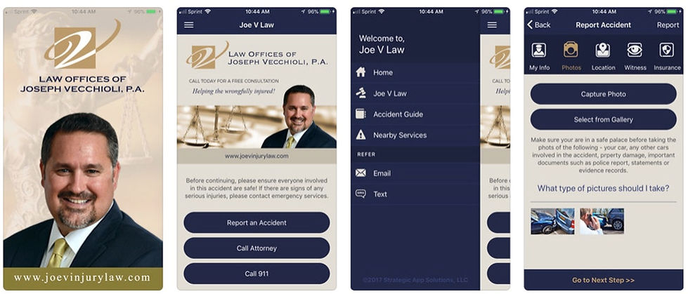 Car Accident Lawyer Tampa Florida - Crash App Screenshots