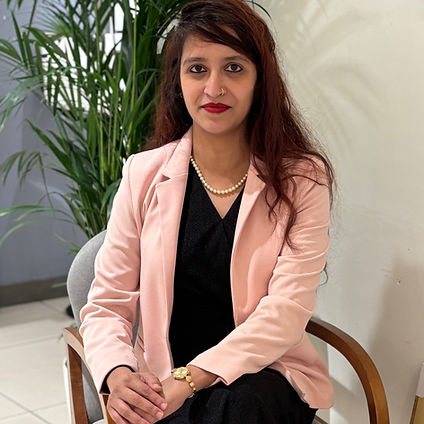 ESP's founder Farah Alam seated