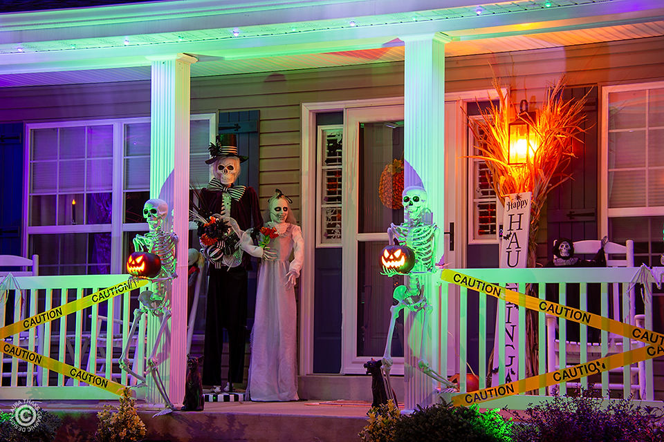 The skeletons will greet you at the door when you arrive.