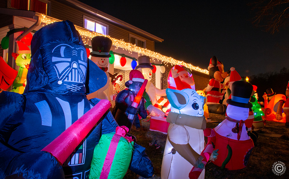 Darth Vader Christmas inflatables.
