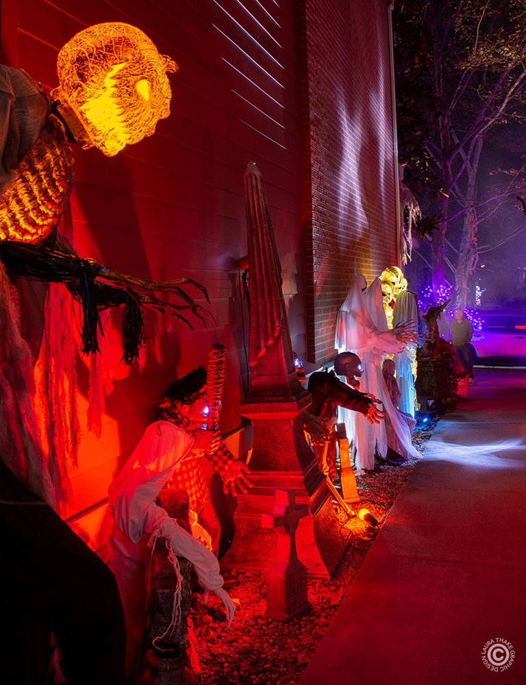 Watch for the zombie children and the firey pumpkin man.