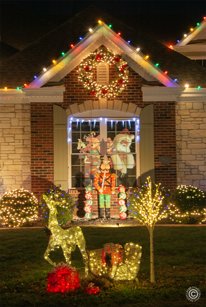 The Santa graphic on the window is really striking.