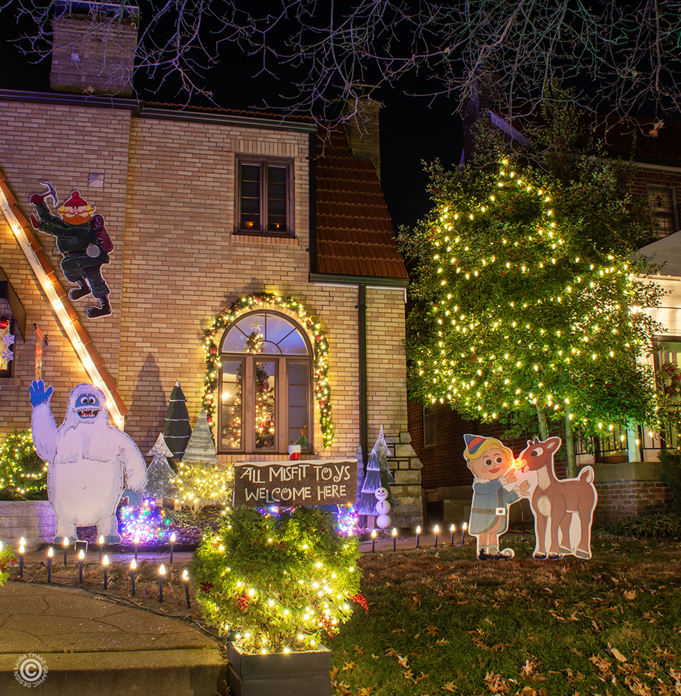 Look at all the characters from Rudolph that are in this yard!