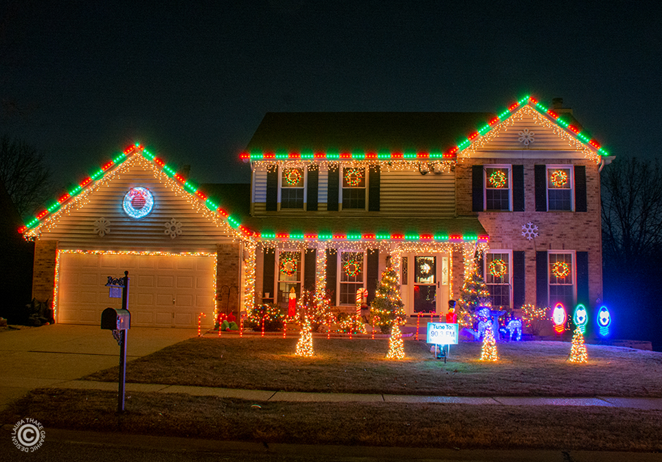 Christmas lights set to music near me in Fenton MO.
