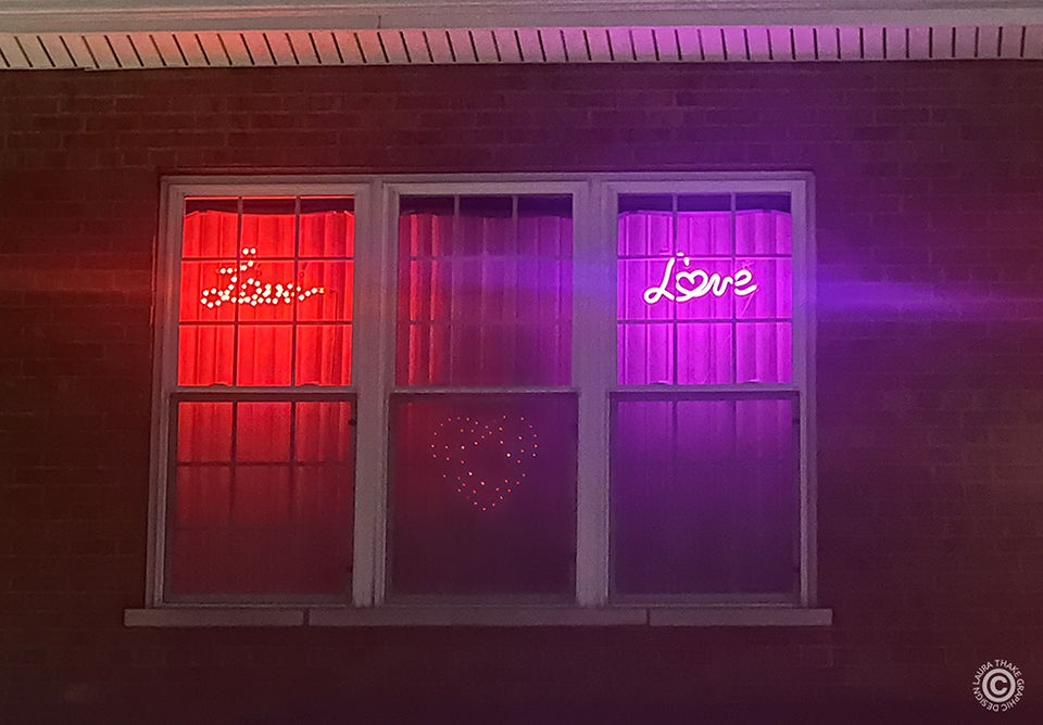 Valentines lights on Holiday Light Hopping