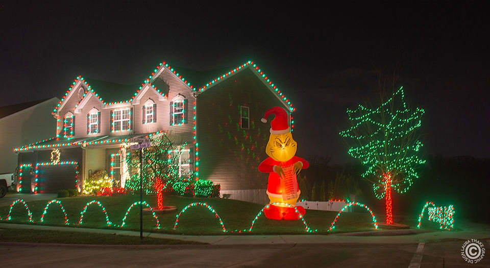 The Grinch will greet you at the corner of the neighborhood in O’Fallon Mo.