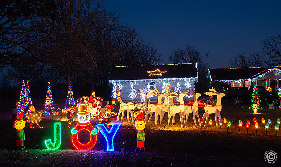 Spreading Joy and lights and Santa and reindeer.