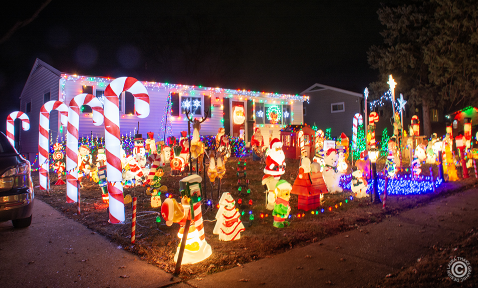 Look at the 7 foot candy canes and the runway for the reindeer.