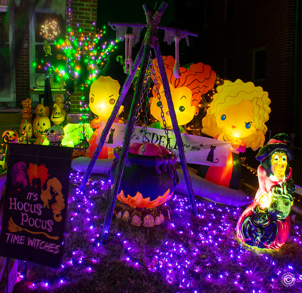 The Hocus Pocus inflatable with a cauldron in University City MO.