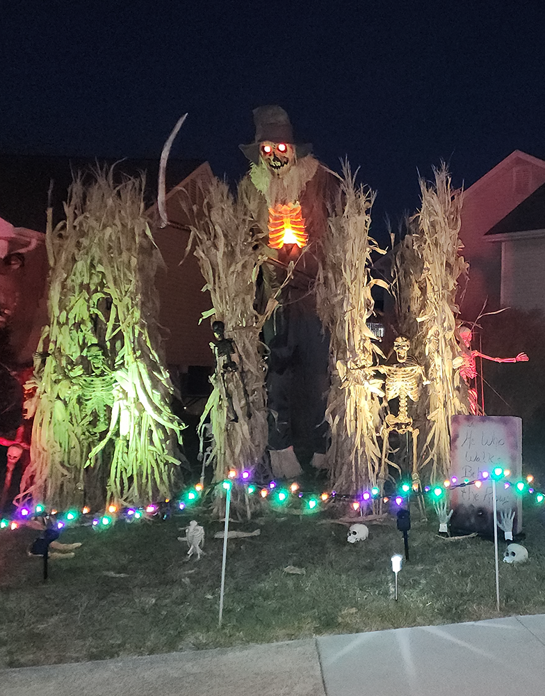 Coming out of the corn is a scary effect.