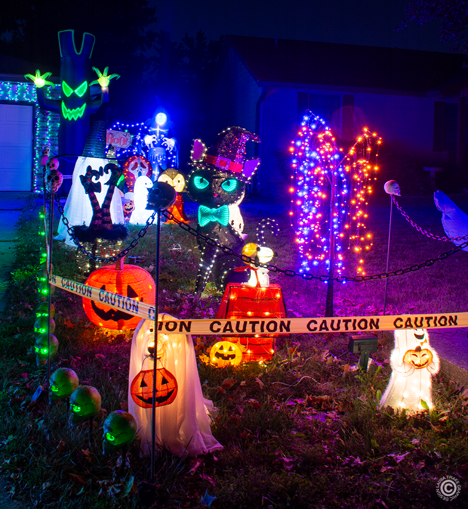 The cute decorations with smiles and ghosts, nothing scary.