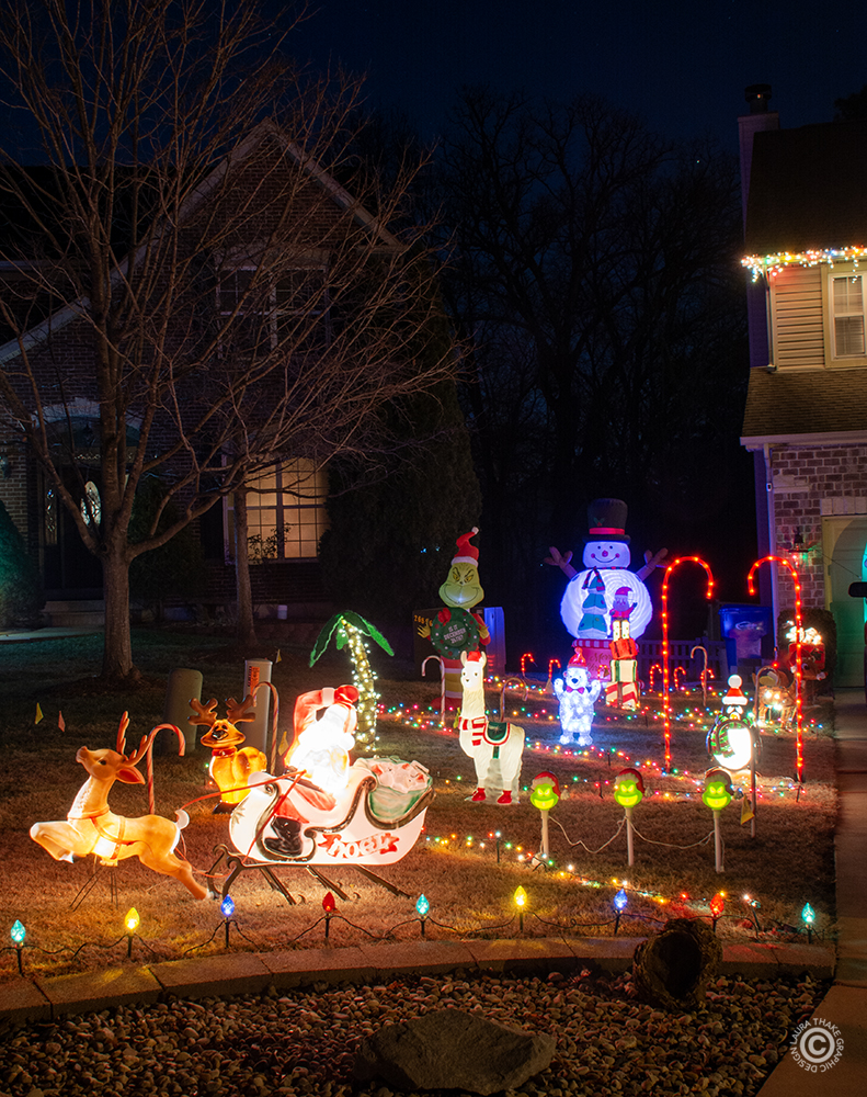 Singing Grinch head lights.