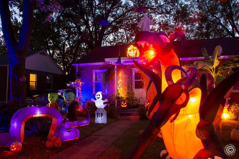 Trick or treat if you dare getting past the fire breathing dragon!