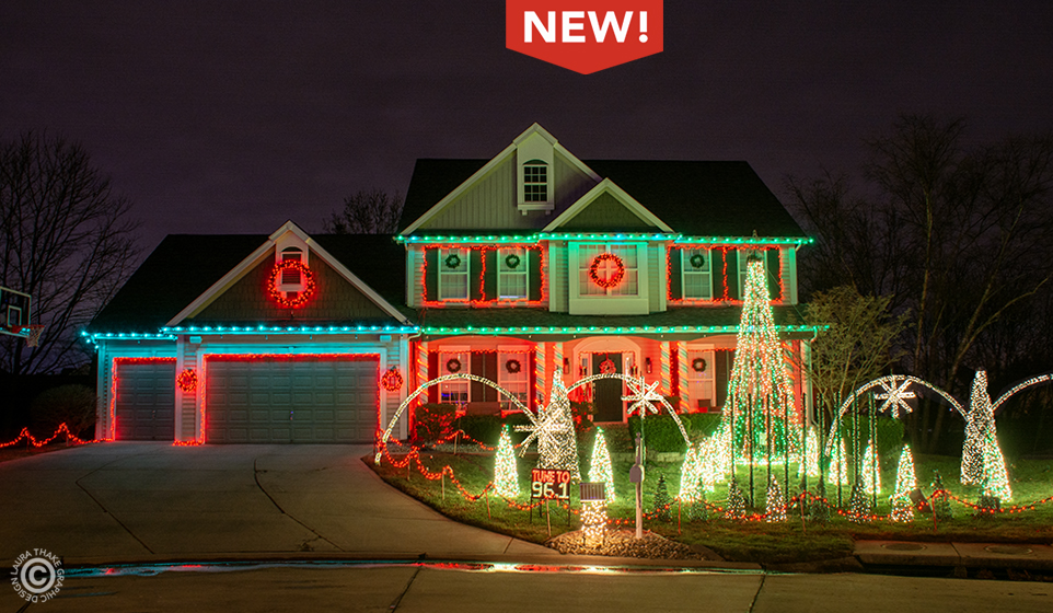A huge Christmas light show that dances to the music while you tune in!