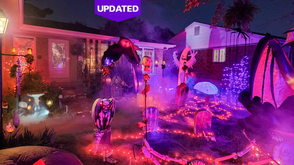 A glowing seething cemetery of spiders and tomb stones.