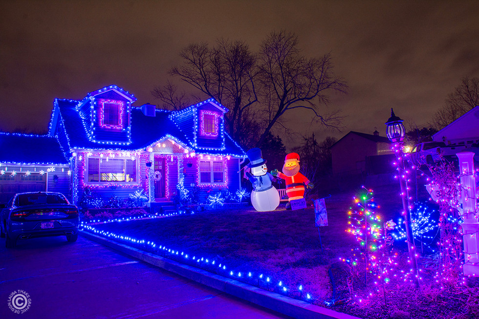 Pretty Christmas lights from every angle.