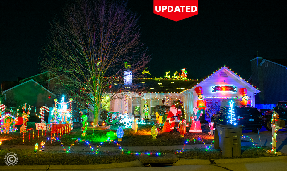 Christmas lights near me in O'Fallon Missouri with a charity donation.