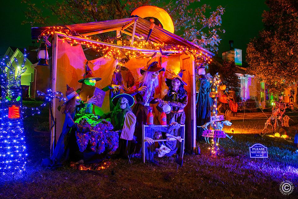 The witches are all hanging out at the corner of the street to greet you with a spell or a potion.