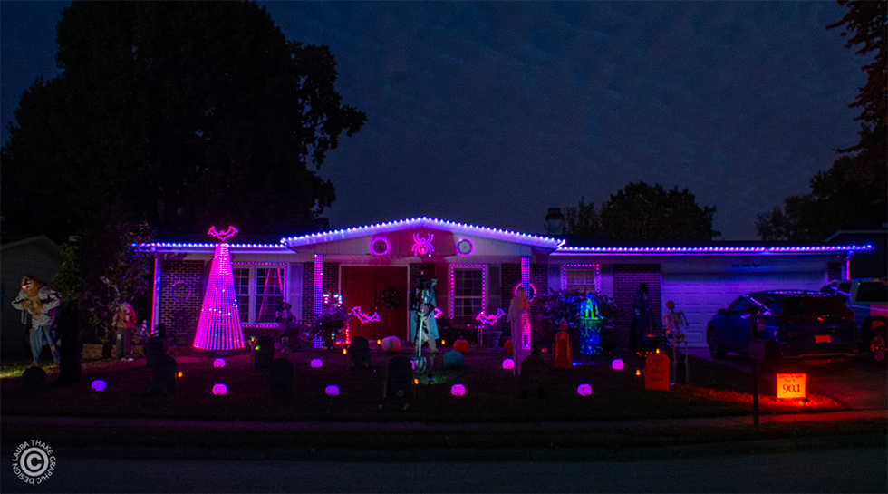 A Halloween pixel light show for your car viewing pleasure.