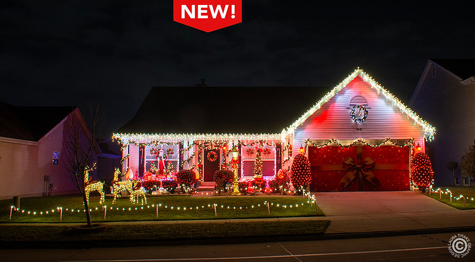 Beautiful red and white Christmas lights in St. Peters Mo.