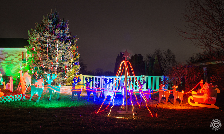 Santa and his team of reindeer.