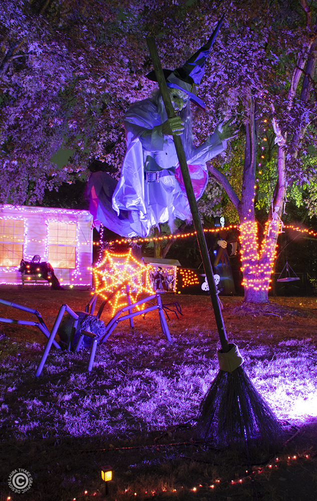 A flying witch at a house in House Springs MO.