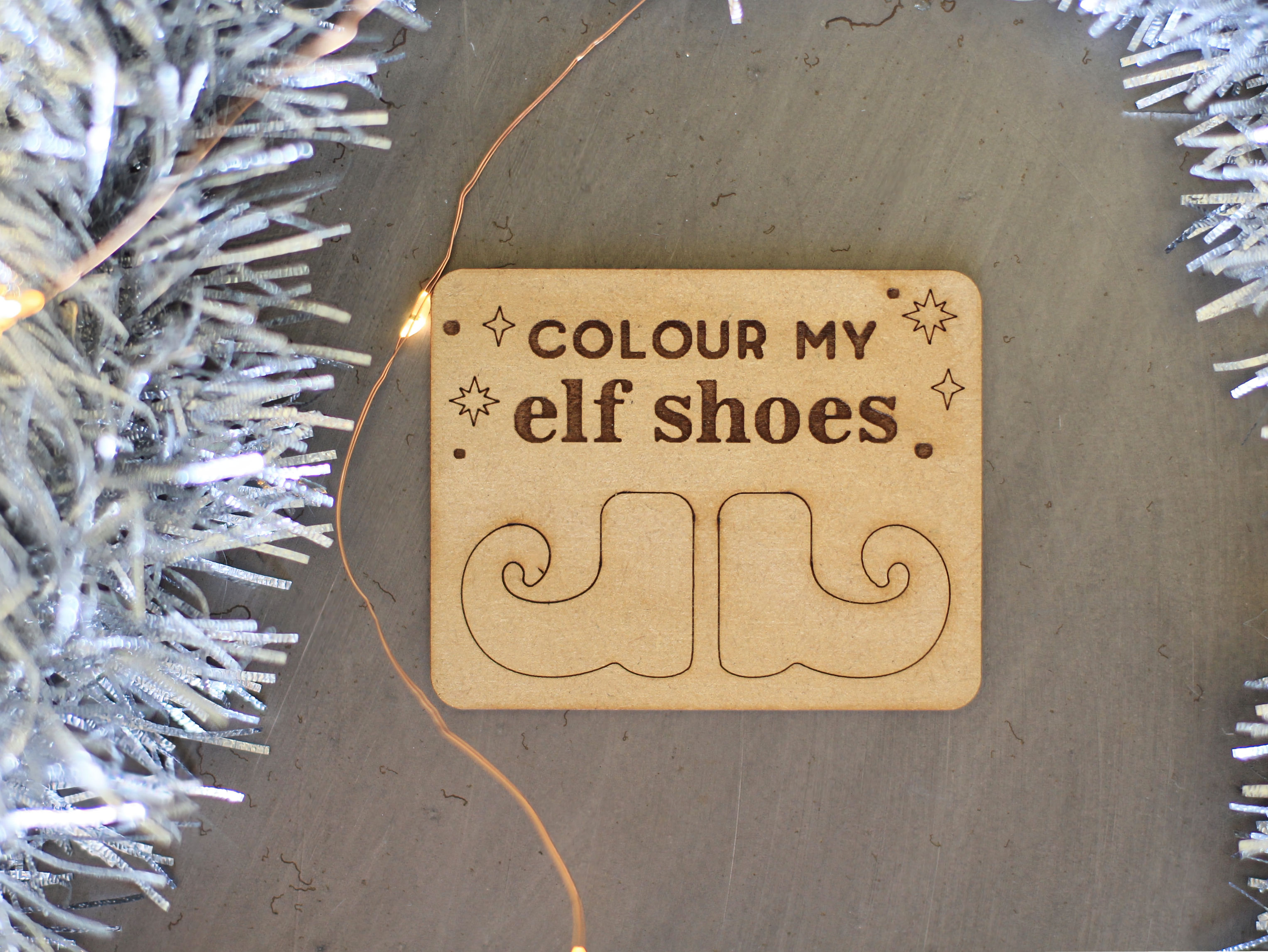Elf Prop "Colour My Shoes" Sign