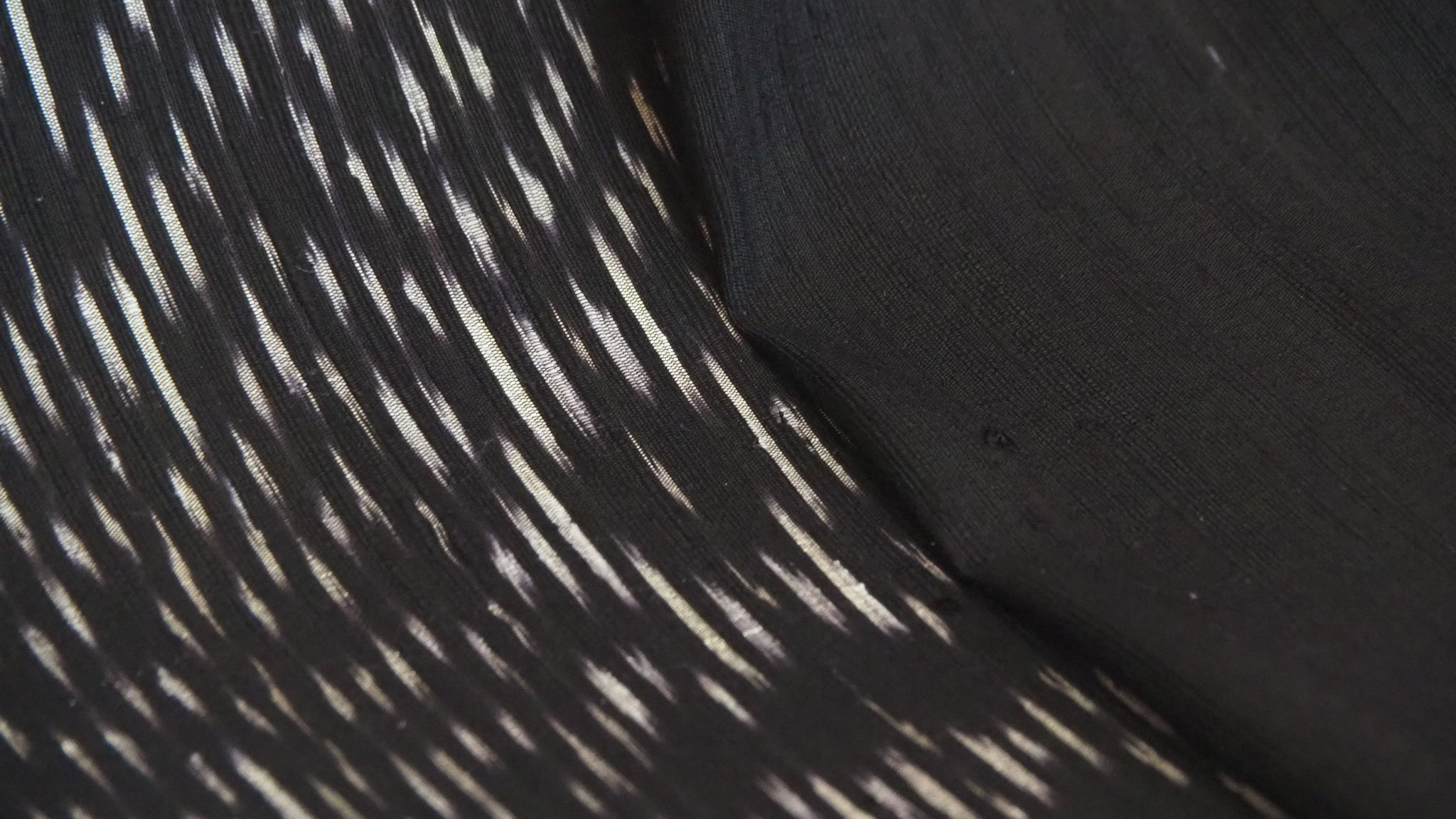 Obsidian ผ้าไหมมัดหมี่ชุด 4 หลา สี ดำ