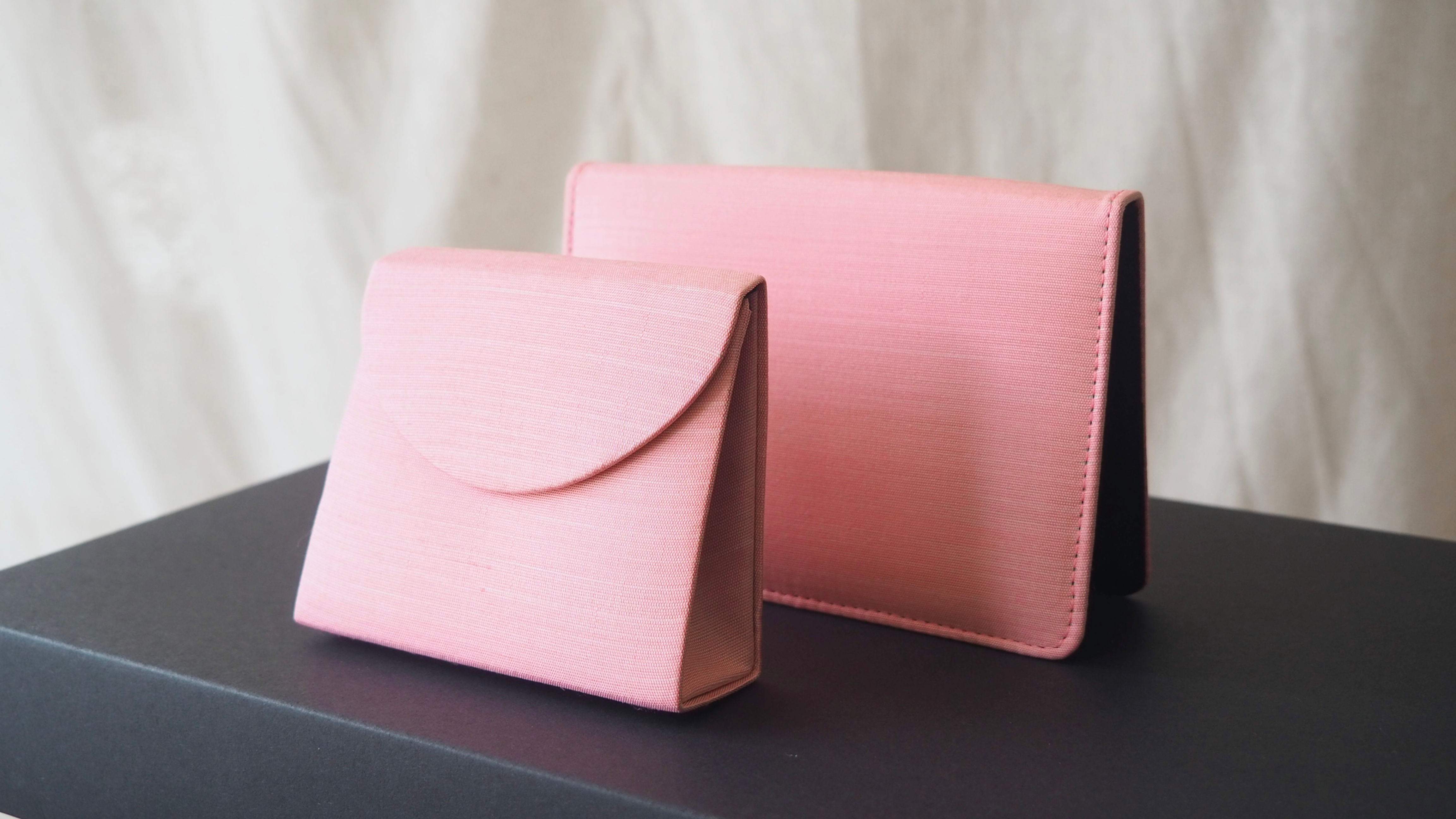 Aurora Pink SET : MINI silk pouch and Passport Cover