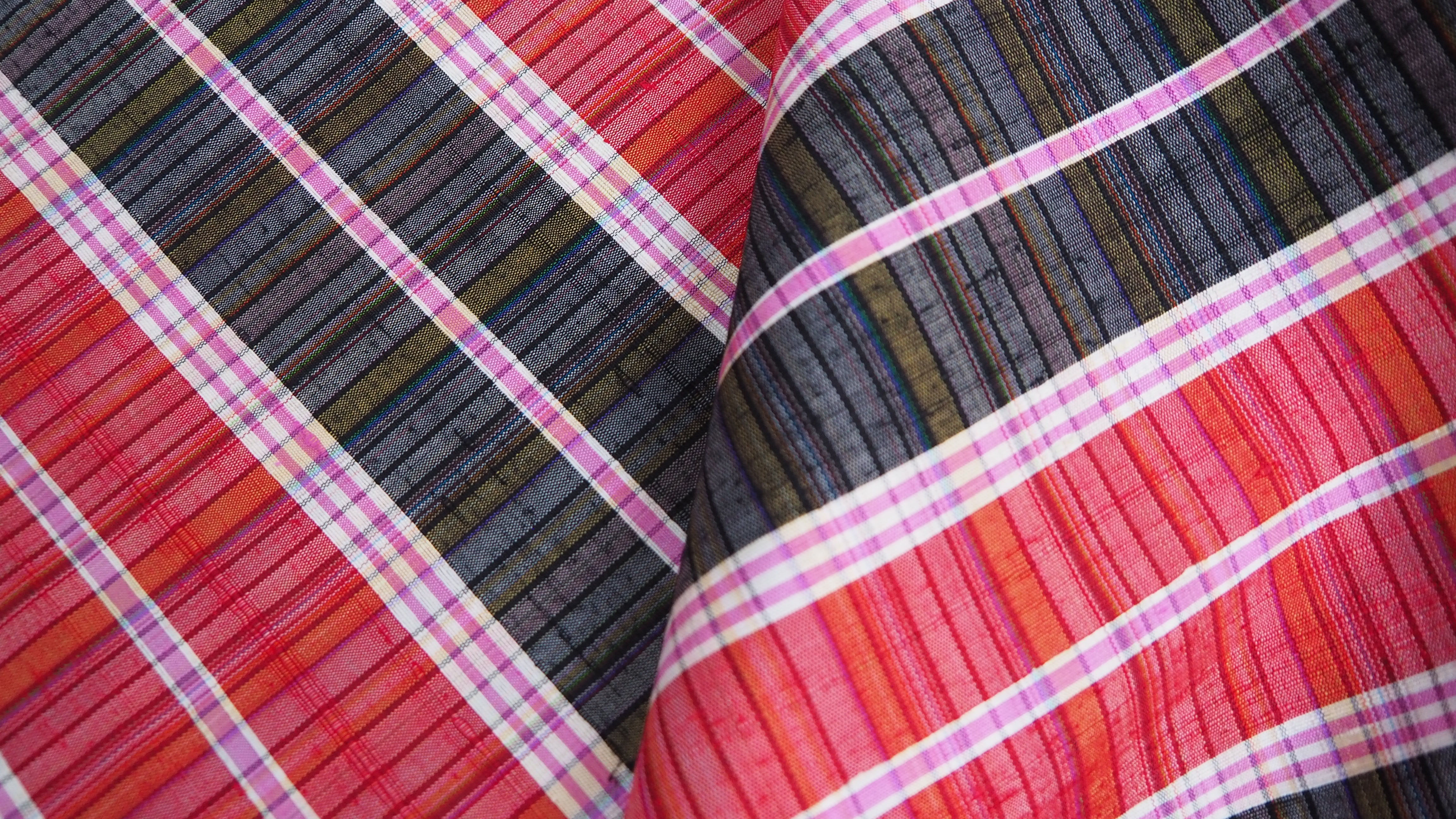 MADRAS BAYADERE 002 ผ้าไหมลายสก็อตทอมือ