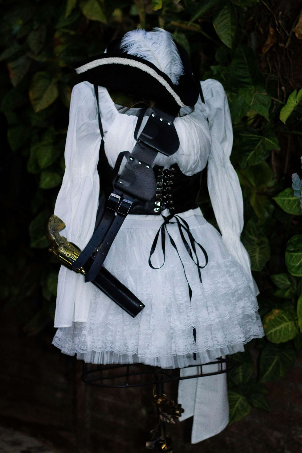 Fantasia de pirata feminina luxo festa a fantasia halloween