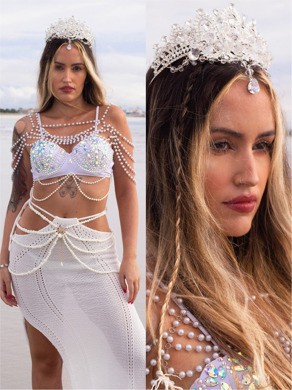 Miniatura: Fantasia de sereia rainha do mar luxo festa na praia reveillon completa