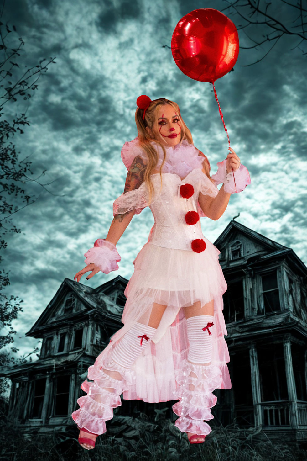 Miniatura: Fantasia IT: A Coisa Feminina de Luxo – Pennywise Feminina Exclusiva Halloween 