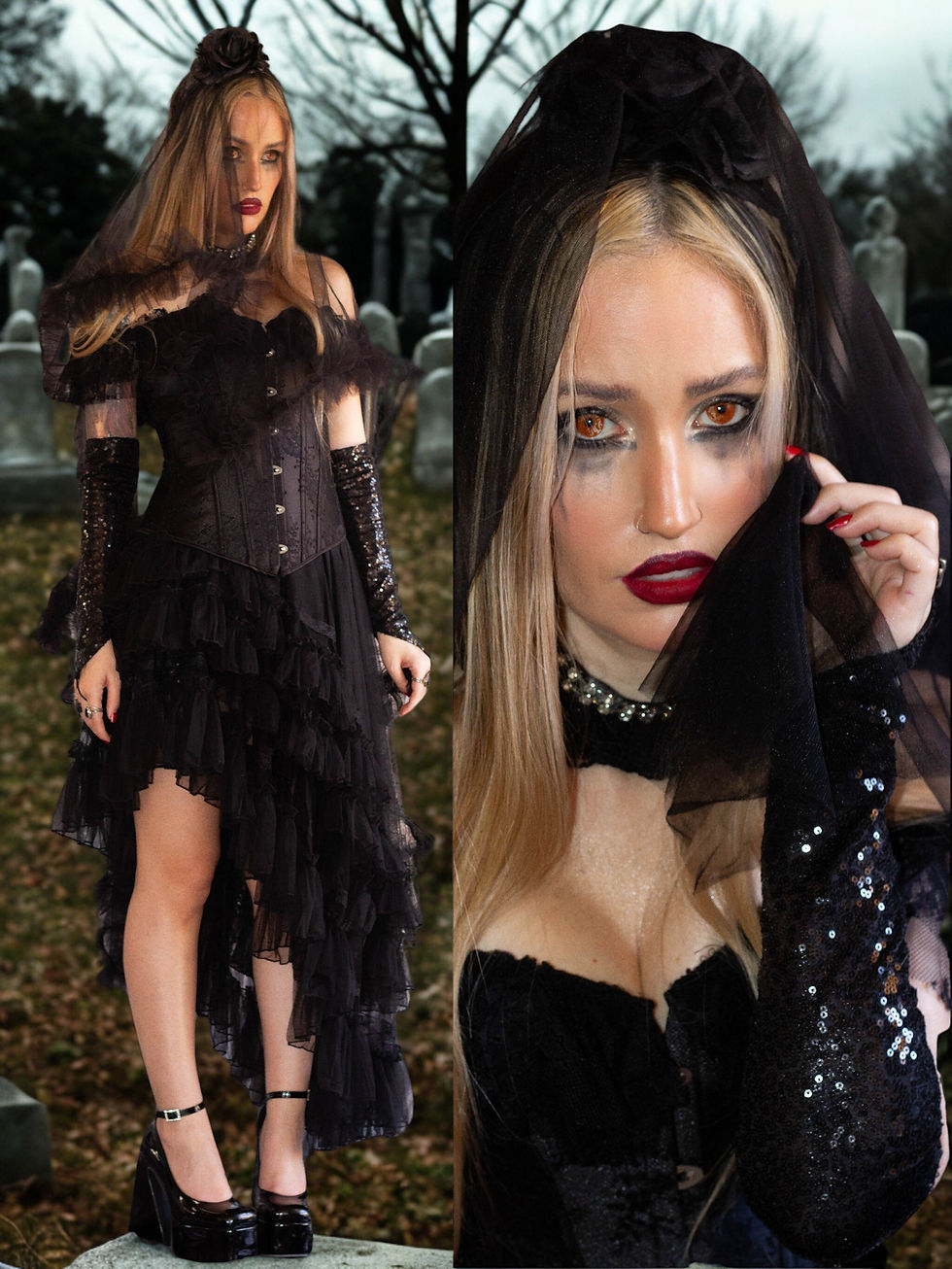 Miniatura: Fantasia Viúva Negra Luxo - Halloween 