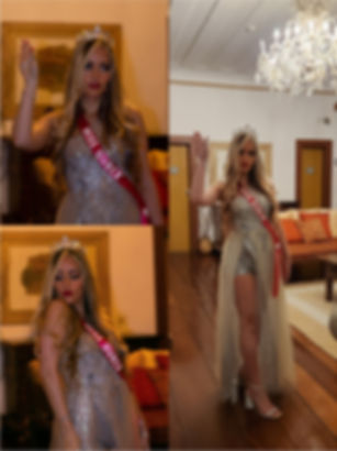 Fantasia de miss quece linda e debochada coroa faixa luxo baile carnaval