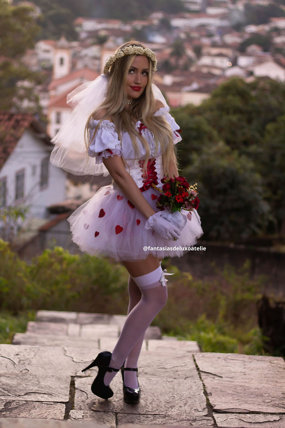 Miniatura: Vestido noiva festa junina noivinha caipira 