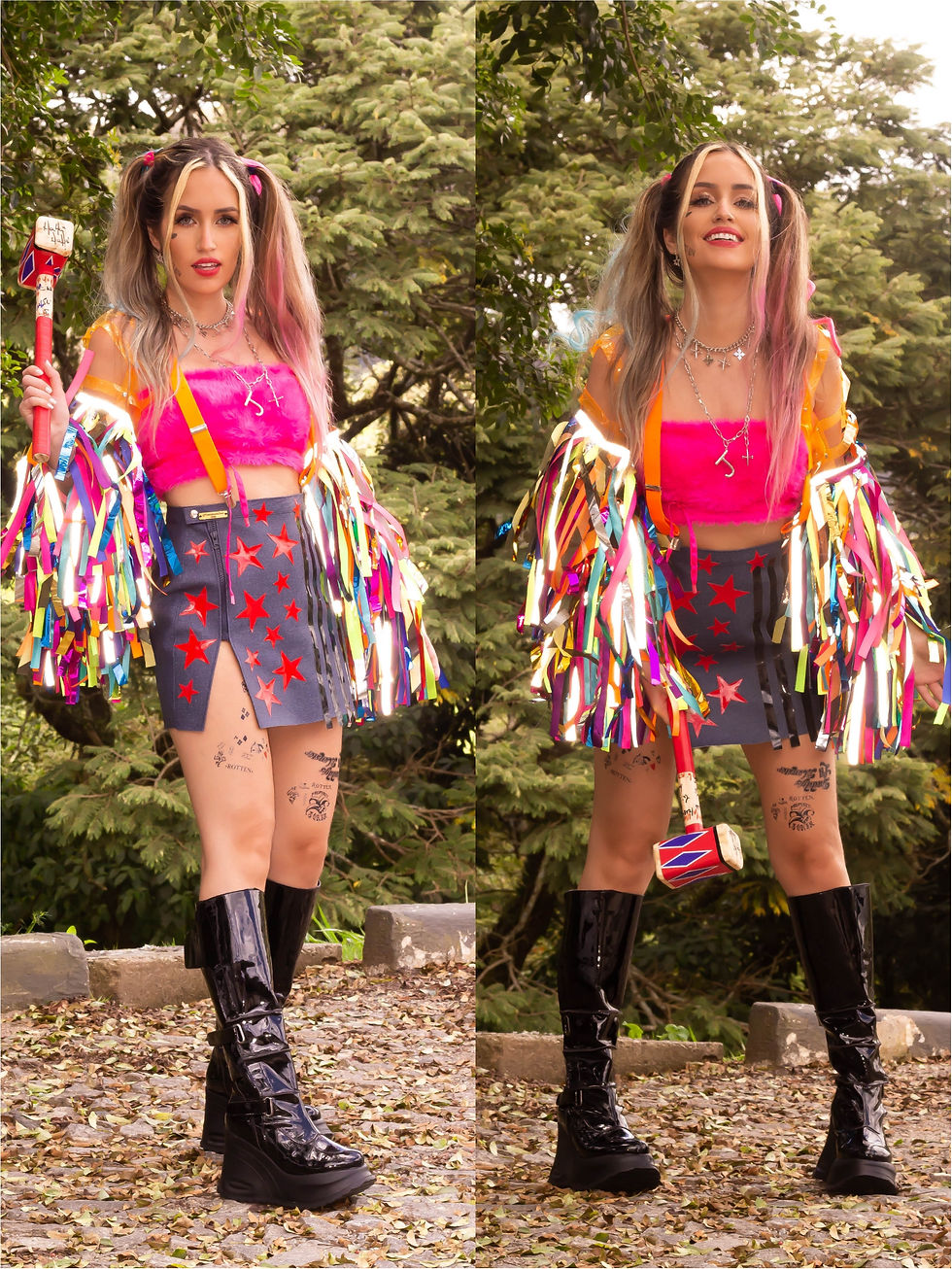 Thumbnail: Fantasia arlequina aves de rapina completa carnaval 2022 cosplay 