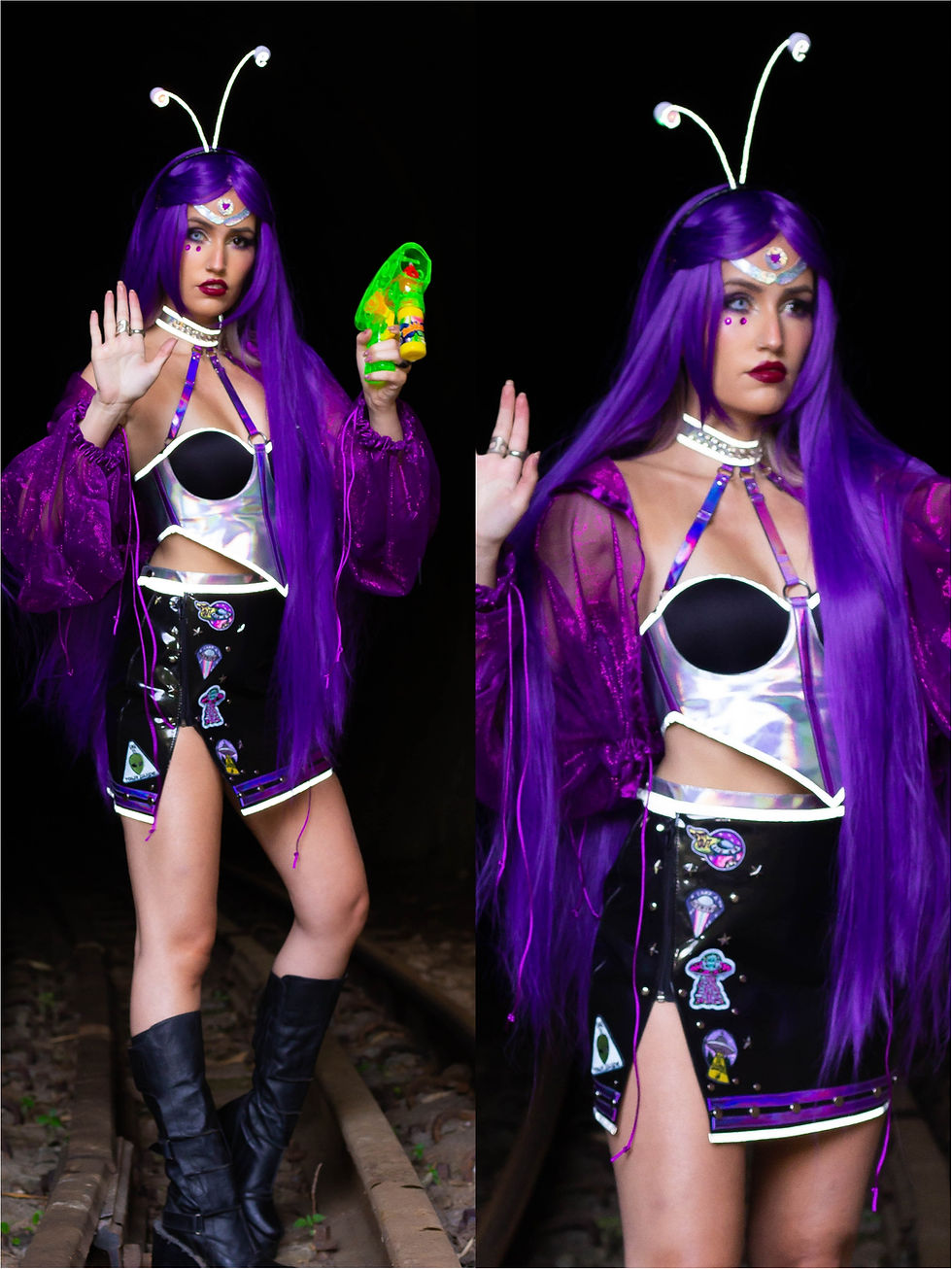 Miniatura: Fantasia alien roupa clubber festival outfit festivais halloween Lady gaga