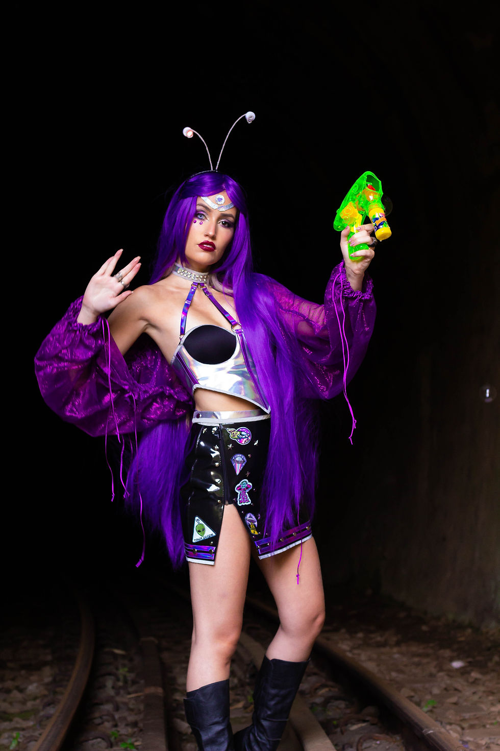 Miniatura: Fantasia alien roupa clubber festival outfit festivais halloween Lady gaga