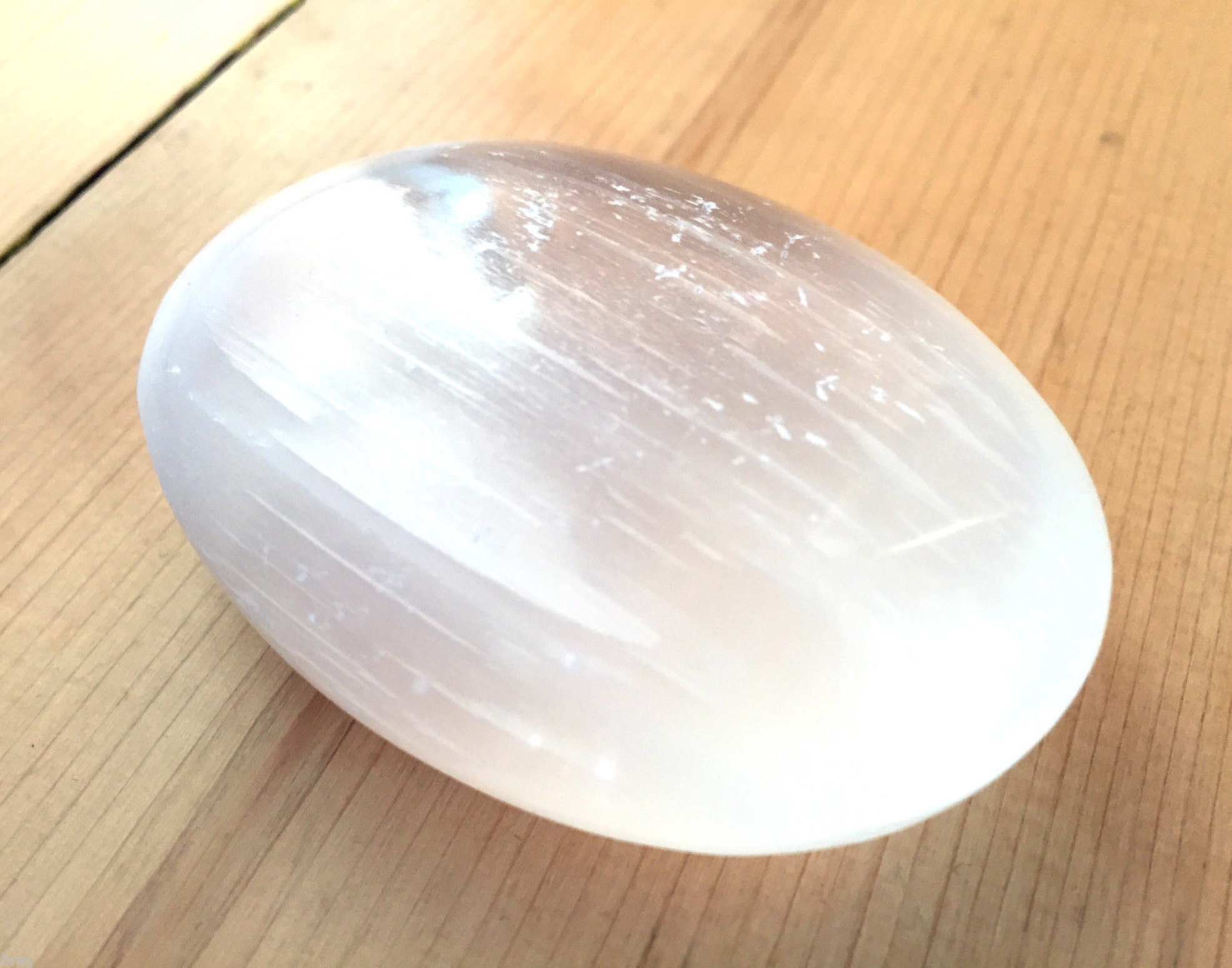 Selenite Palm Stone