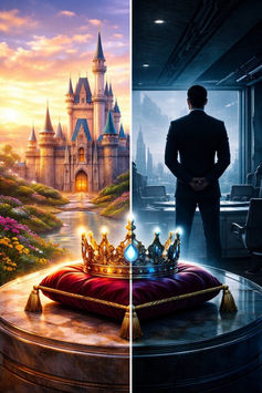 Dos imágenes en contraposición de la monarquía que vivía en castillos con la actual monarquía de despachos