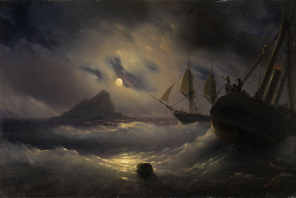 Gibraltar de noche, 1844 - Ivan Konstantinovich Aivazovsky