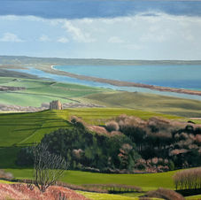 painting of Abbotsbury, viewed from the coast road