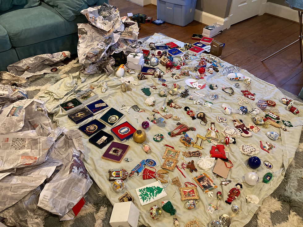 Christmas Ornament Organization - Before