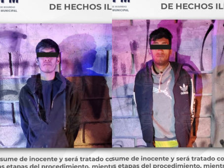 Agarran a dos sujetos por asalto con violencia en calles de Acolman