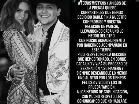 Christian Nodal anunció ruptura de su compromiso con Belinda: “Pido respeto”